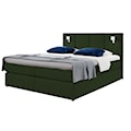 Łóżko kontynentalne Somalo 180x200 z materacem i topperem ciemnozielone