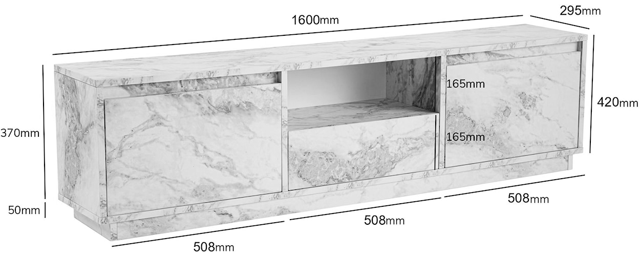 Szafka RTV Vanguard 160 cm biały marmur  - zdjęcie 6