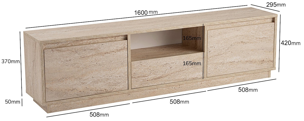 Szafka RTV Vanguard 160 cm trawertyn  - zdjęcie 7