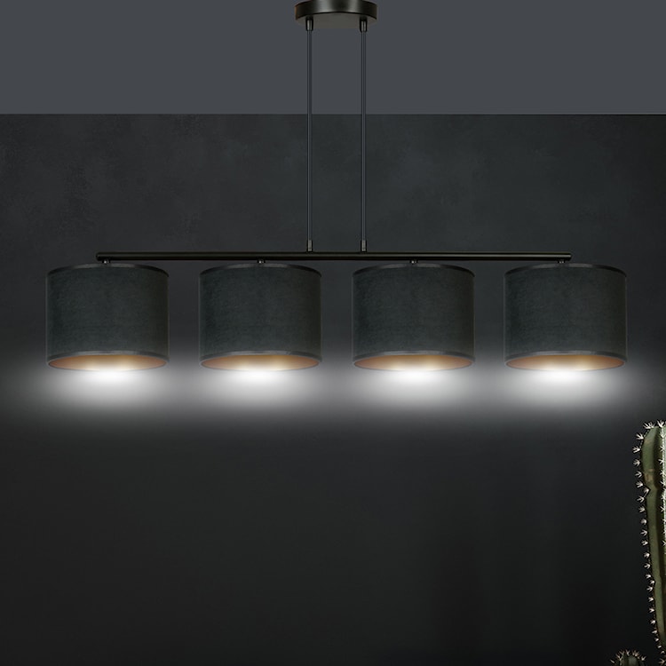 Lampa wisząca Hellid x4 97 cm czarna  - zdjęcie 2