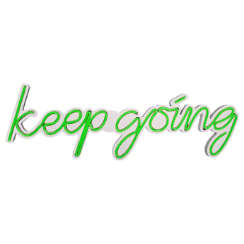 Neon na ścianę Letely z napisem Keep Going zielony