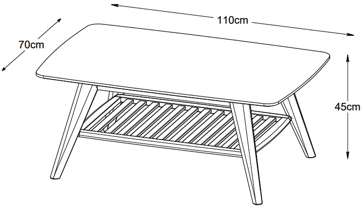 Stolik kawowy Tivelse z półką dąb naturalny  - zdjęcie 2