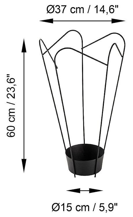 Stojak na parasole Nessols metalowy czarny  - zdjęcie 5