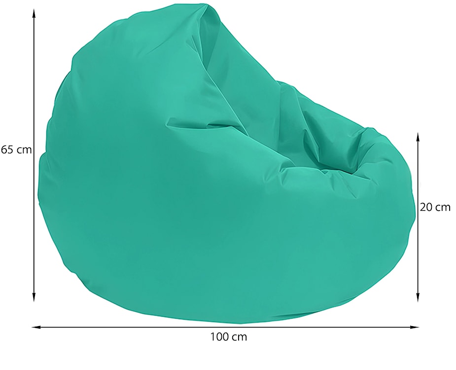 Pufa worek Larigio wodoodporna turkusowa  - zdjęcie 3