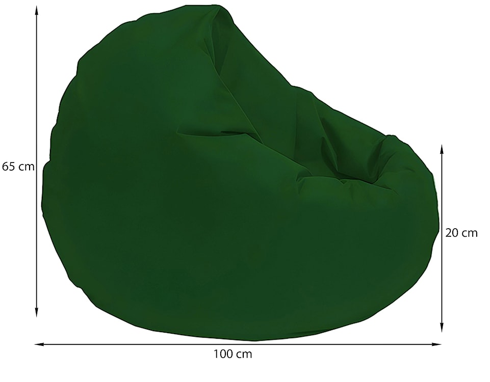 Pufa worek Larigio wodoodporna ciemnozielona  - zdjęcie 3