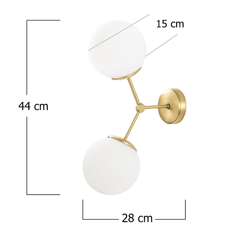 Kinkiet ścienny Beid x2 złoty  - zdjęcie 5
