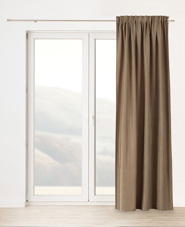 Zasłona na taśmie marszczącej Ereless 280x140 cm mocca  - zdjęcie 2