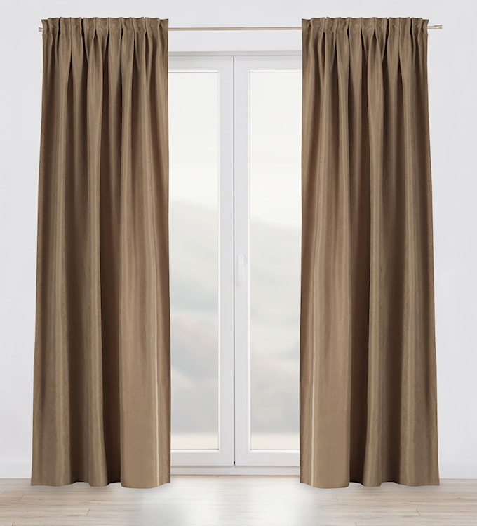 Zasłona na taśmie marszczącej Ereless 280x140 cm mocca  - zdjęcie 3