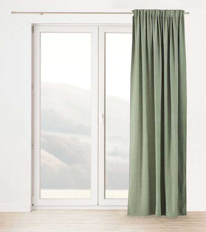 Zasłona na taśmie marszczącej Ereless 280x140 cm szałwiowa  - zdjęcie 2