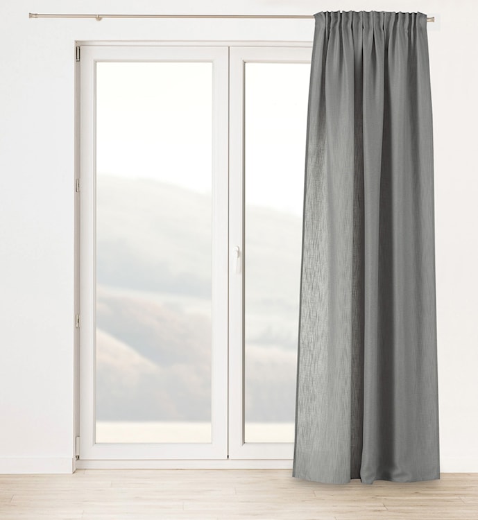 Zasłona na taśmie marszczącej Ereless 280x140 cm szara  - zdjęcie 2