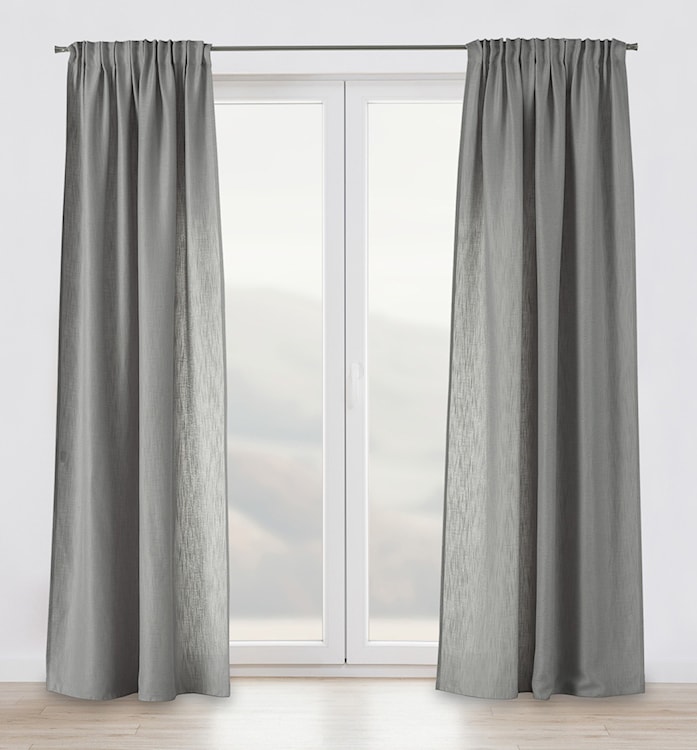 Zasłona na taśmie marszczącej Ereless 280x140 cm szara  - zdjęcie 3