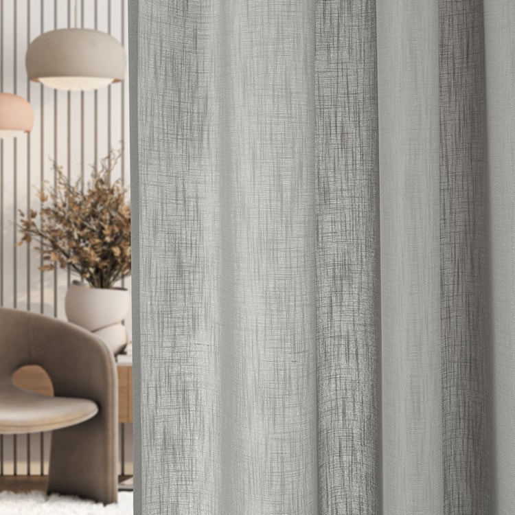 Zasłona na taśmie marszczącej Ereless 280x140 cm szara  - zdjęcie 4
