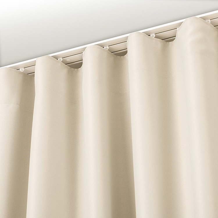 Zasłona na taśmie marszczącej Basic 280x140 cm szary beż  - zdjęcie 4