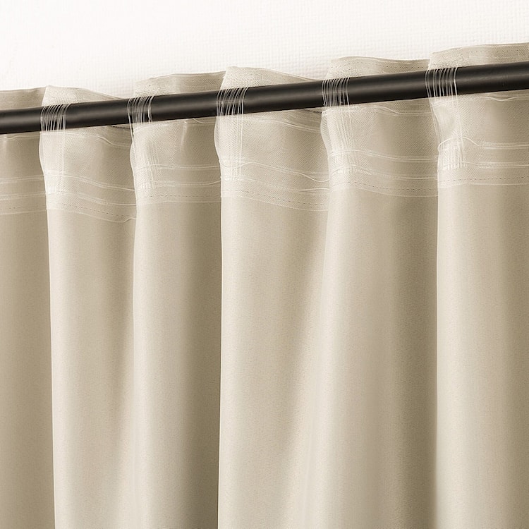 Zasłona na taśmie marszczącej Basic 280x140 cm szary beż  - zdjęcie 5