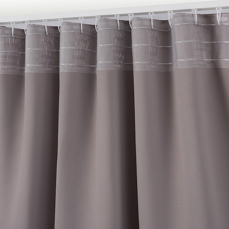 Zasłona zaciemniająca na taśmie marszczącej Ereless 280x140 cm szara  - zdjęcie 7