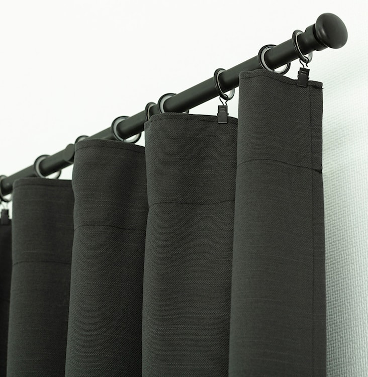 Zasłona na taśmie marszczącej Basic 280x140 cm bazaltowa  - zdjęcie 3