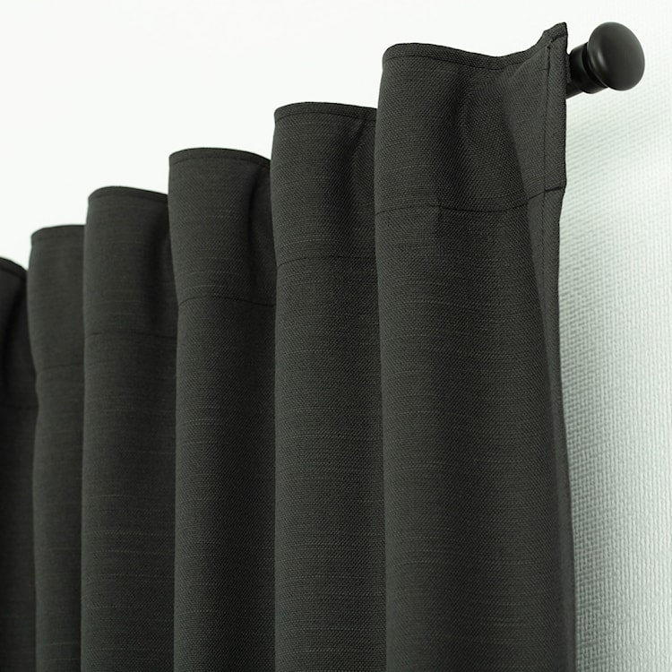 Zasłona na taśmie marszczącej Basic 280x140 cm bazaltowa  - zdjęcie 4