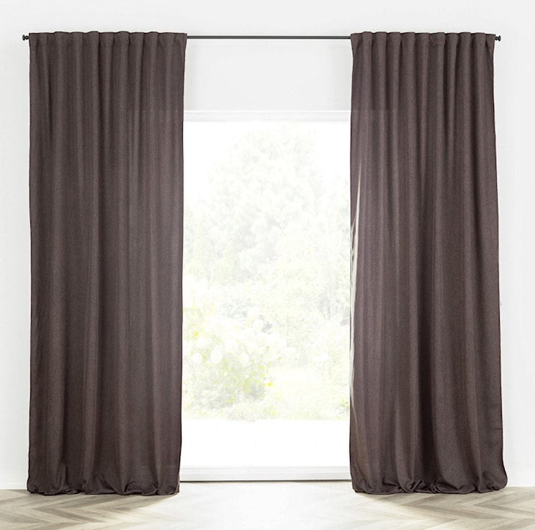 Zasłona na taśmie marszczącej Basic 300x140 cm szarobrązowa  - zdjęcie 2