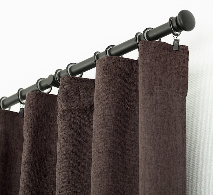 Zasłona na taśmie marszczącej Basic 300x140 cm szarobrązowa  - zdjęcie 3