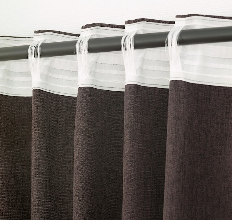Zasłona na taśmie marszczącej Basic 300x140 cm szarobrązowa  - zdjęcie 7