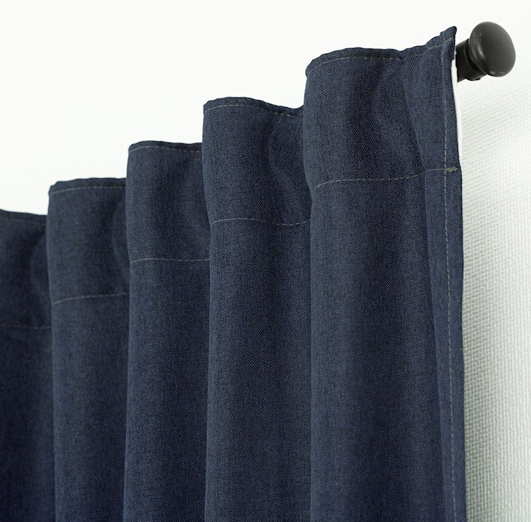 Zasłona na taśmie marszczącej Basic 300x140 cm ciemnoniebieska  - zdjęcie 4