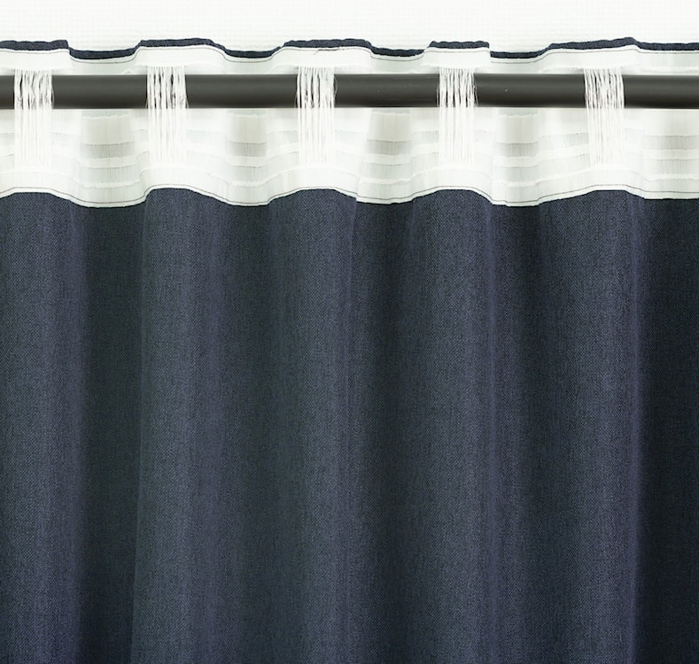Zasłona na taśmie marszczącej Basic 300x140 cm ciemnoniebieska  - zdjęcie 6