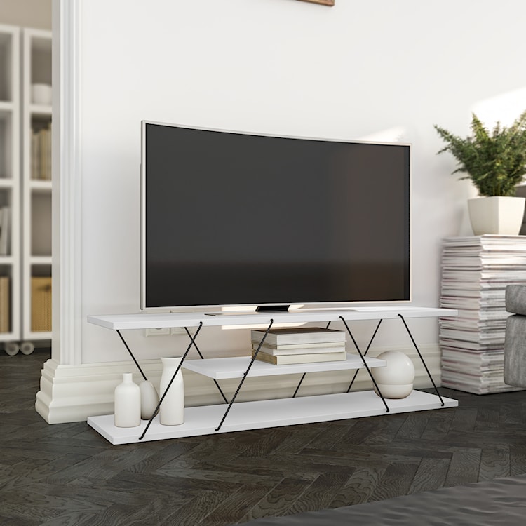 Szafka RTV Ceeza 30x120 cm biała  - zdjęcie 3