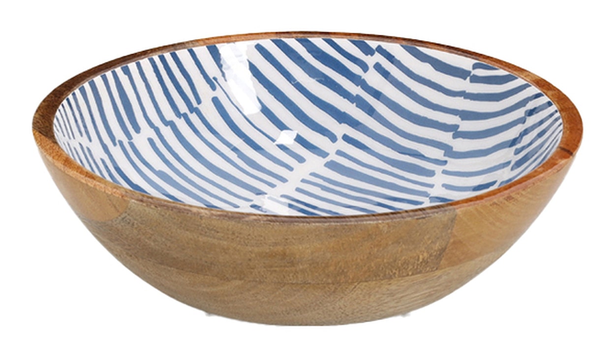 Miska Cherrey 20x6 cm drewno mango niebieska 