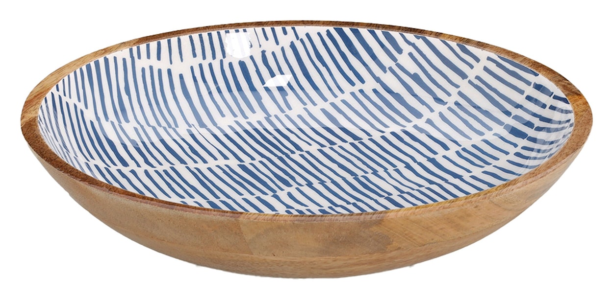 Miska Cherrey 30x6 cm drewno mango niebieska 