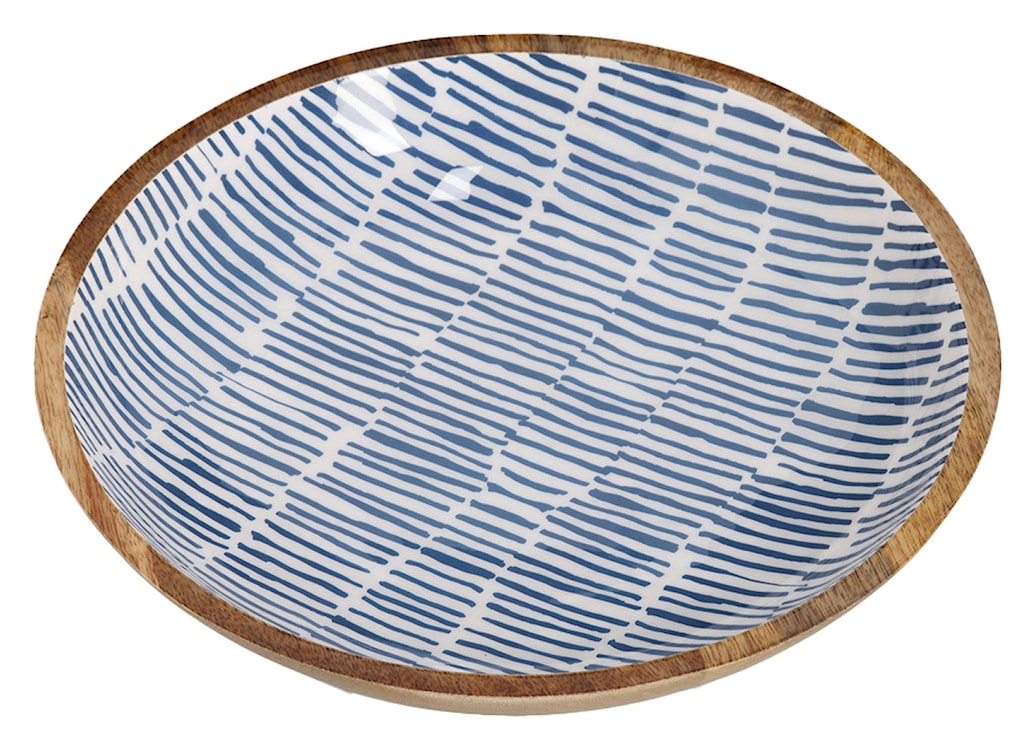 Miska Cherrey 30x6 cm drewno mango niebieska  - zdjęcie 3