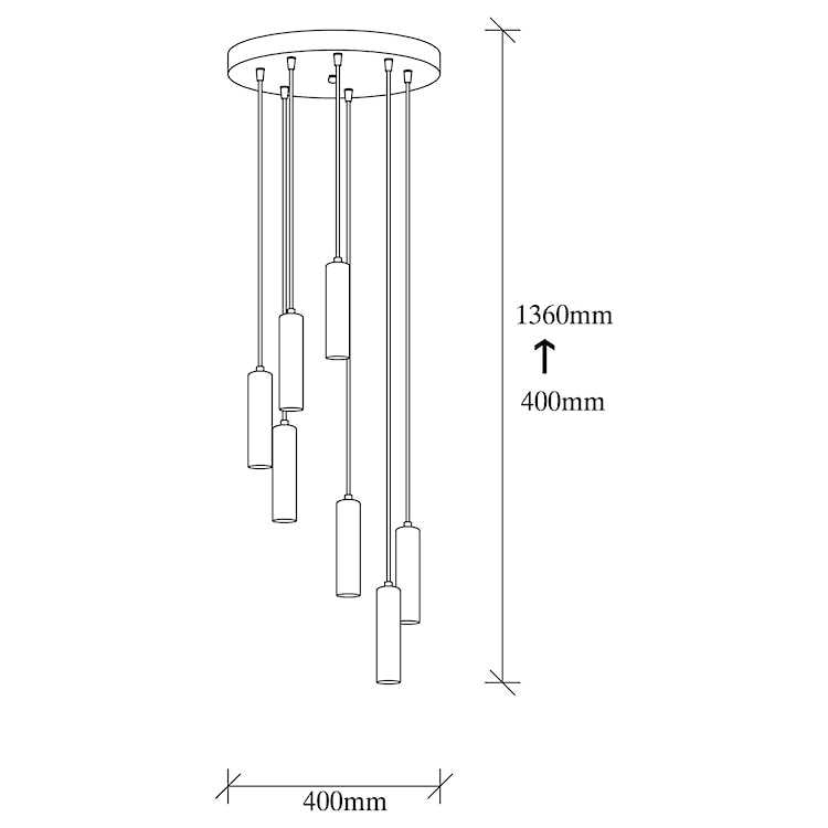 Lampa wisząca Thestly x7 czarno-złota  - zdjęcie 4