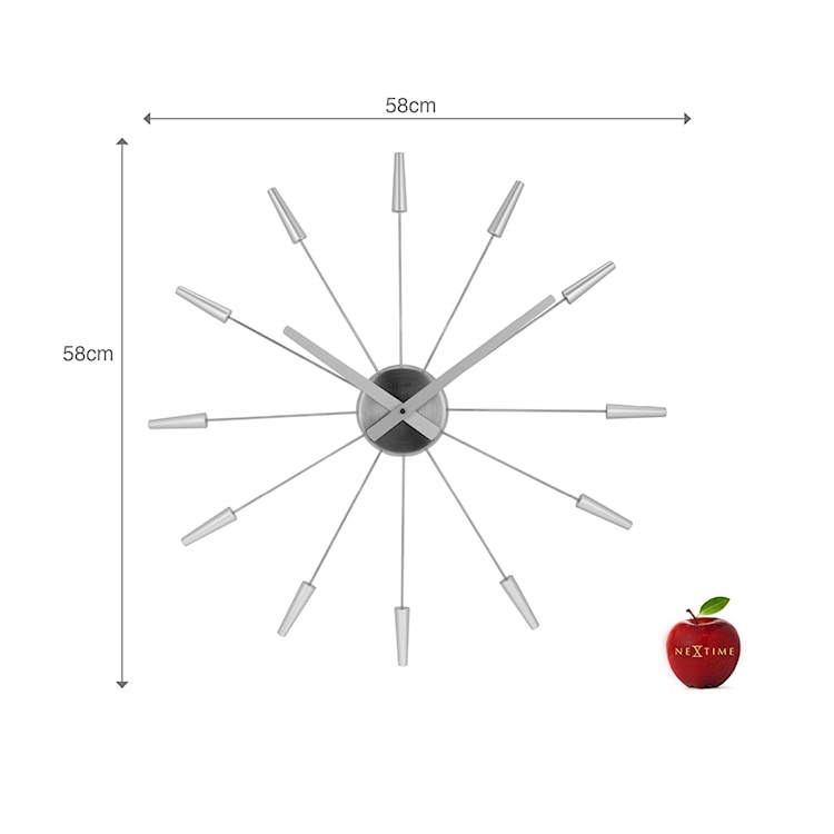 Zegar ścienny Plug Inn 58 cm srebrny  - zdjęcie 11