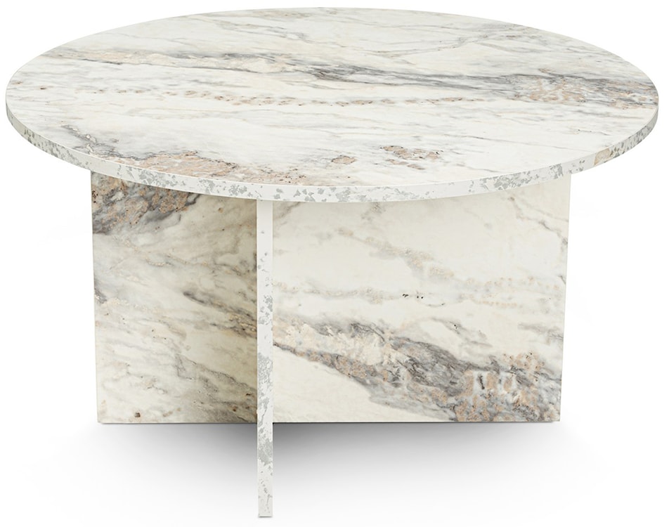 Stolik kawowy Marblis 80x45 cm jasny marmur