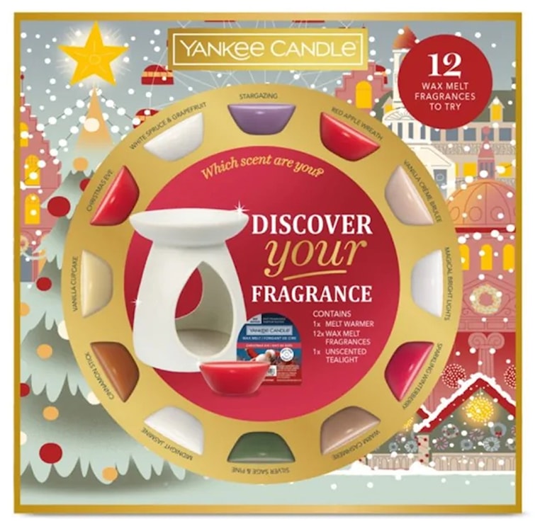 Zestaw prezentowy Yankee Candle Passport To The Holidays kominek i 12 wosków