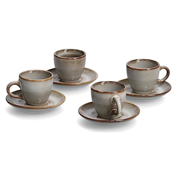 Zestaw 4 filiżanek do espresso Fazzers brązowo-szare