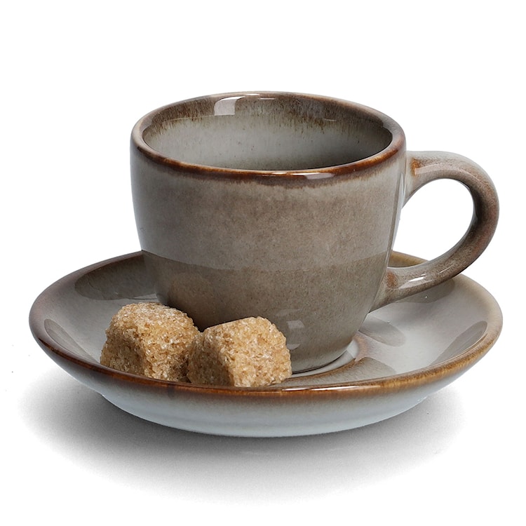 Zestaw 4 filiżanek do espresso Fazzers brązowo-szare  - zdjęcie 2