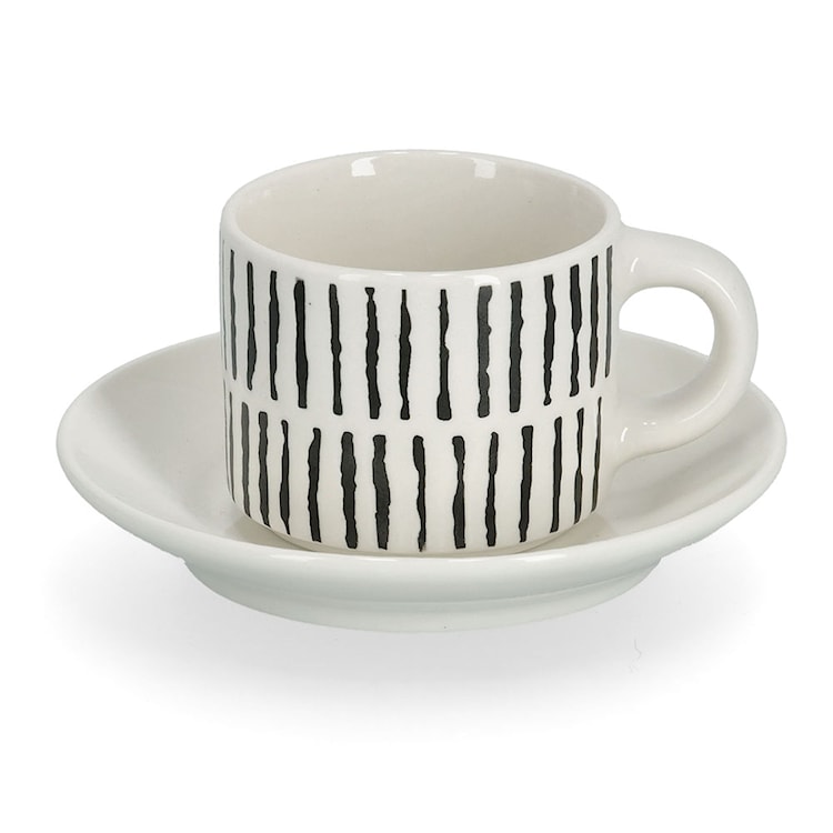 Zestaw 4 filiżanek do espresso Undablo biało-czarne  - zdjęcie 2