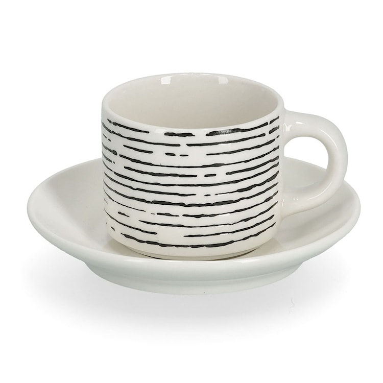 Zestaw 4 filiżanek do espresso Undablo biało-czarne  - zdjęcie 3