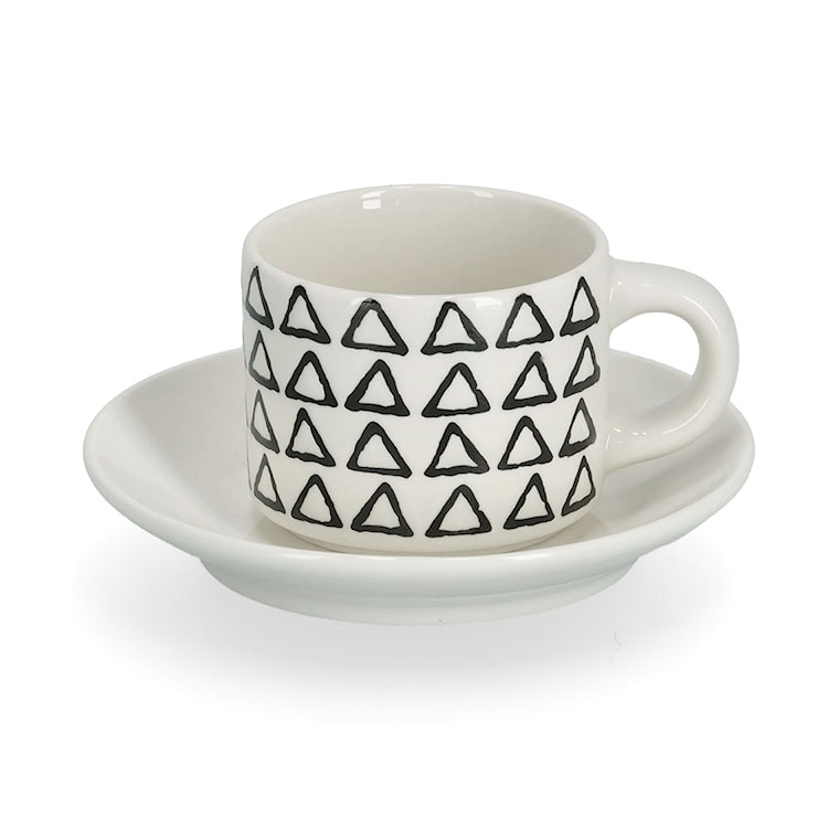 Zestaw 4 filiżanek do espresso Undablo biało-czarne  - zdjęcie 4