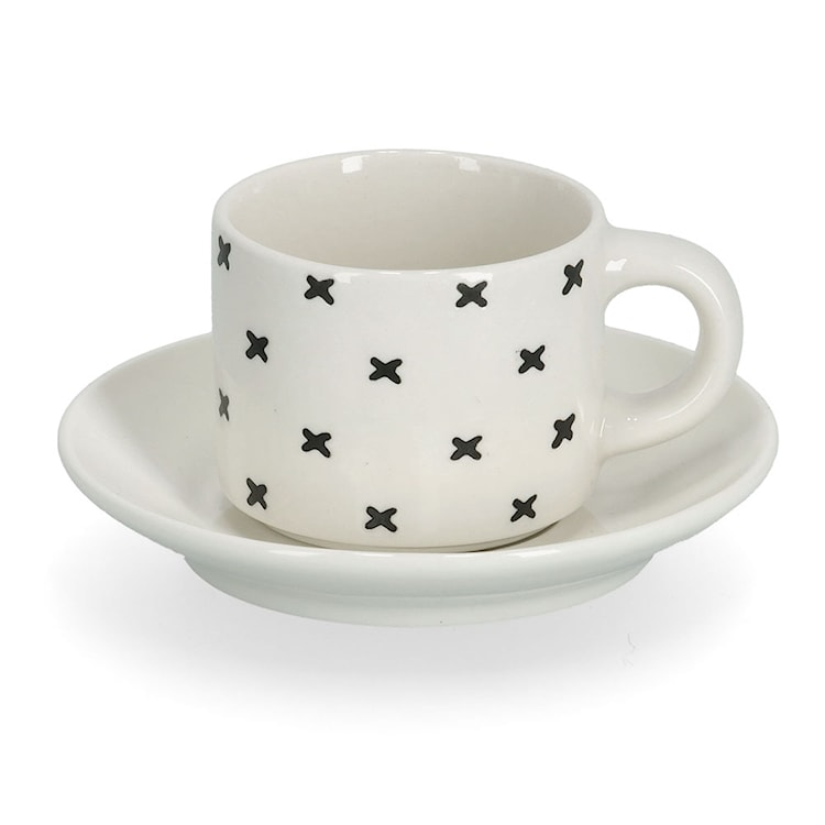Zestaw 4 filiżanek do espresso Undablo biało-czarne  - zdjęcie 5
