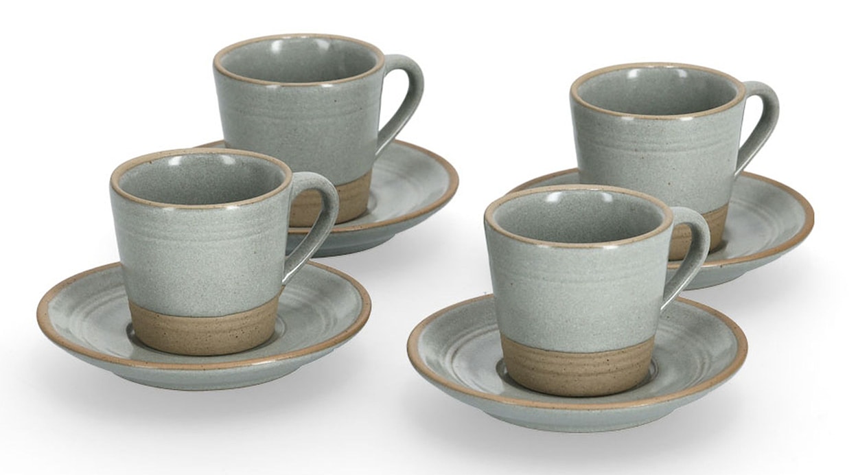 Zestaw 4 filiżanek do espresso Undablo szare 