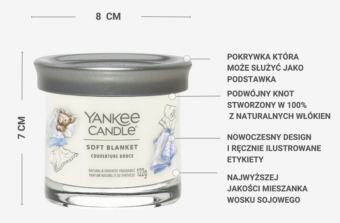 Świeca zapachowa Yankee Candle Soft Blanket 122 g  - zdjęcie 3