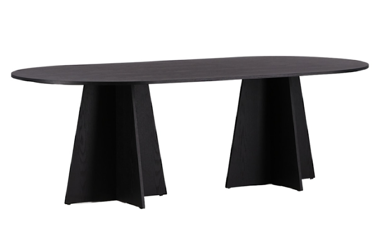 Stół do jadalni Quishly owalny 115x230 cm/dąb czarny  - zdjęcie 7