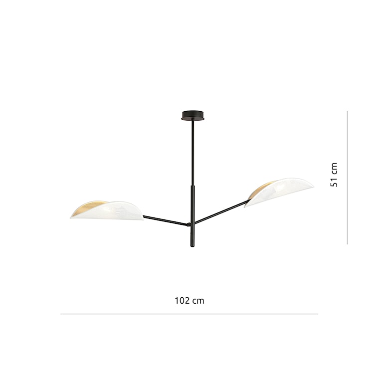 Lampa sufitowa Shintor x2 biało-złota  - zdjęcie 6