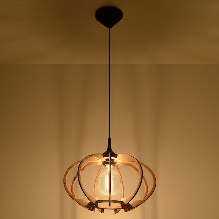 Lampa wisząca Medillo drewniana średnica 30 cm  - zdjęcie 6