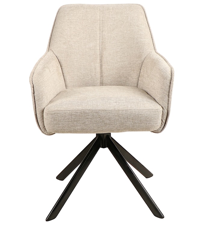 Krzesło tapicerowane Apsile z podłokietnikami beżowe  - zdjęcie 2