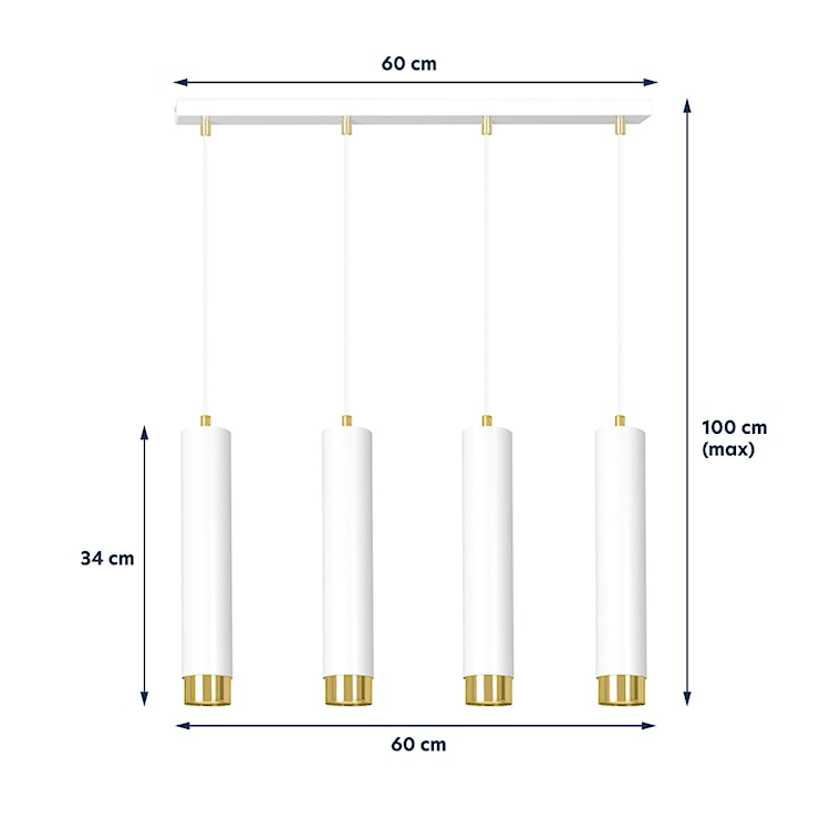 Lampa wisząca Morcone biała x4  - zdjęcie 8