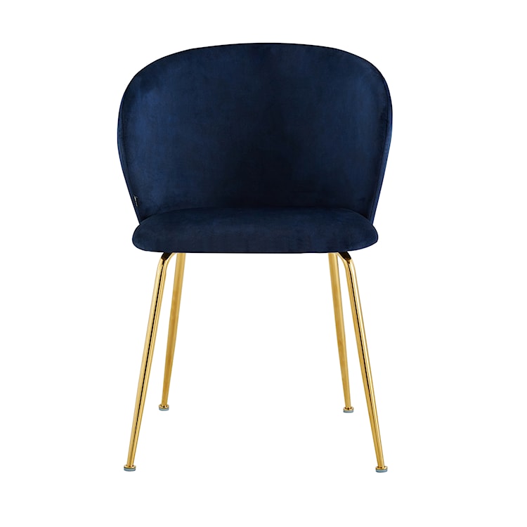 Krzesło tapicerowane Mealize w tkaninie hydrofobowej granatowy velvet na złotych nogach  - zdjęcie 5