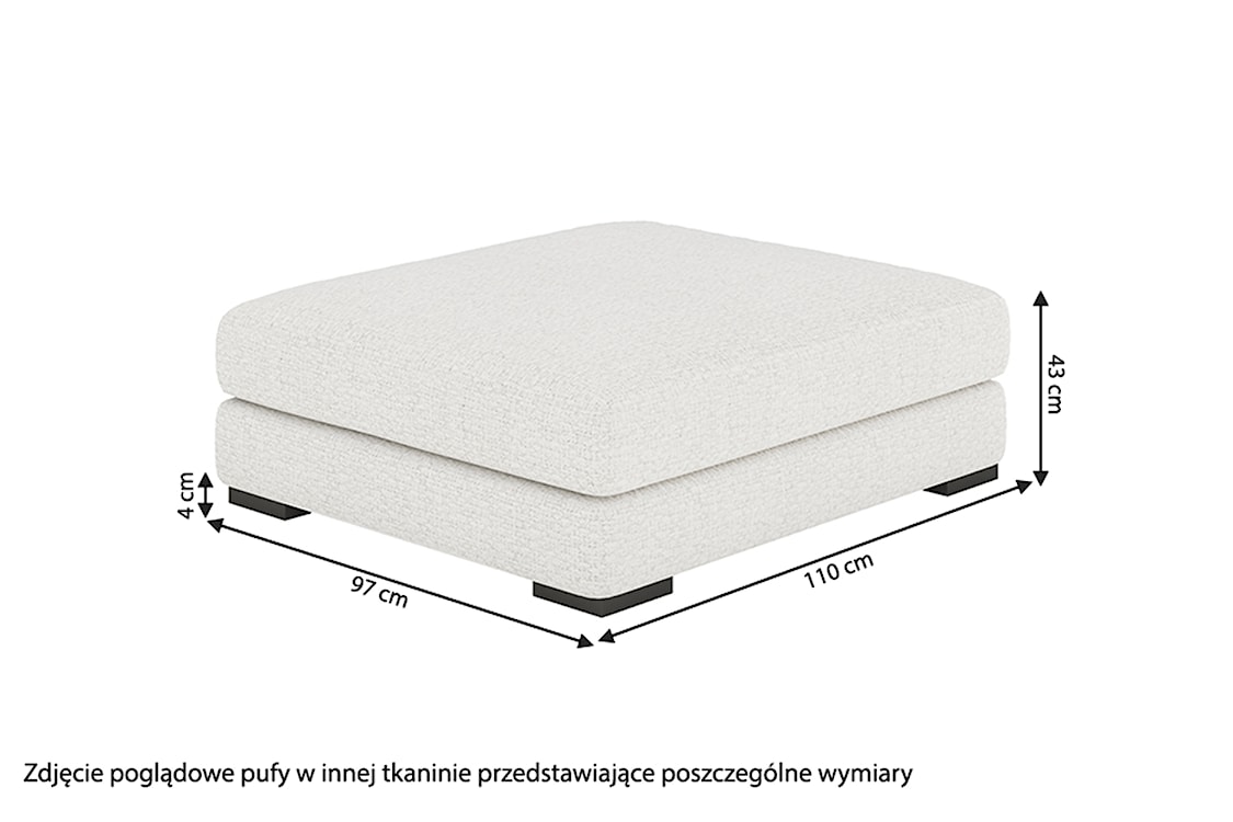 Pufa Mia miedziana w tkaninie łatwoczyszczącej  - zdjęcie 3