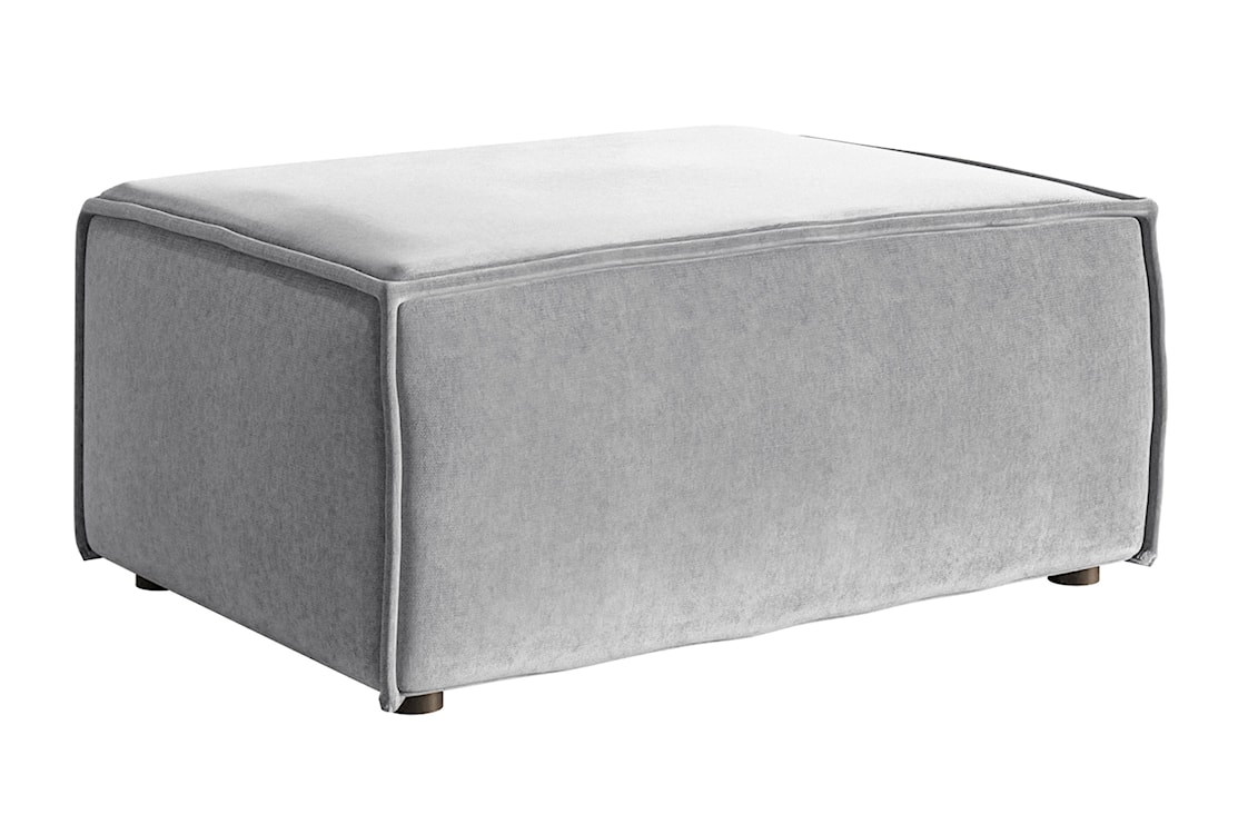 Pufa Copertino 65x90 cm jasnoszara welur hydrofobowy  - zdjęcie 3